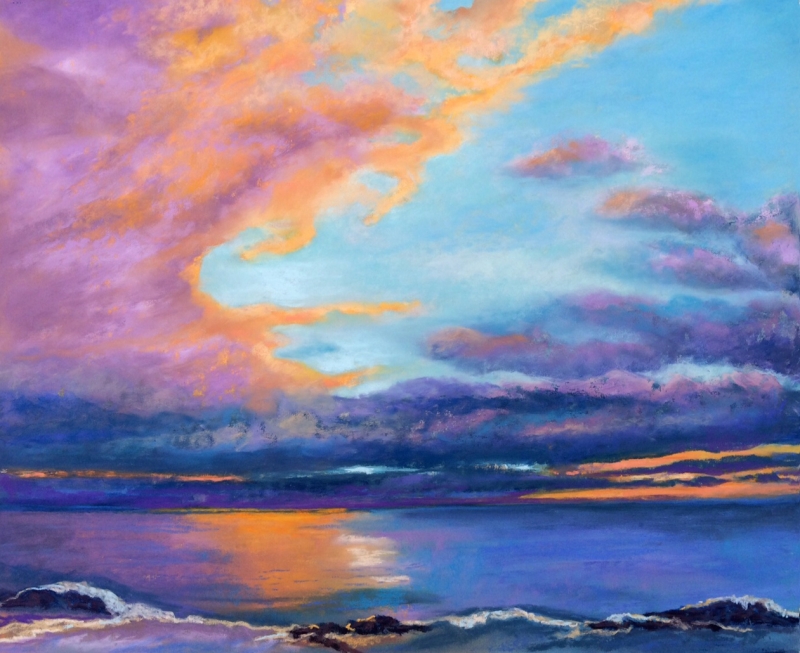 Intense Maui Sunset by artist Vicki Brevell